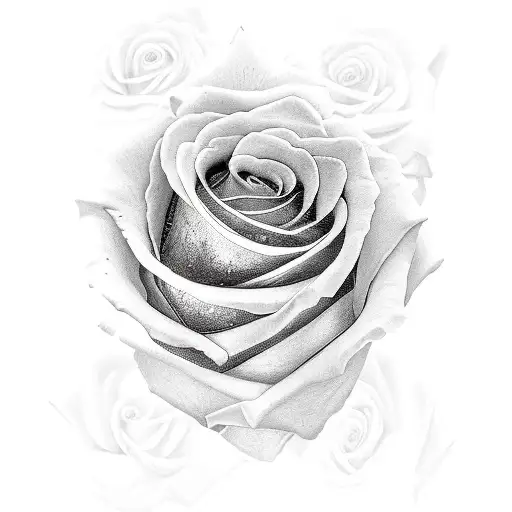 mother and son, purple rose tattoo design idea