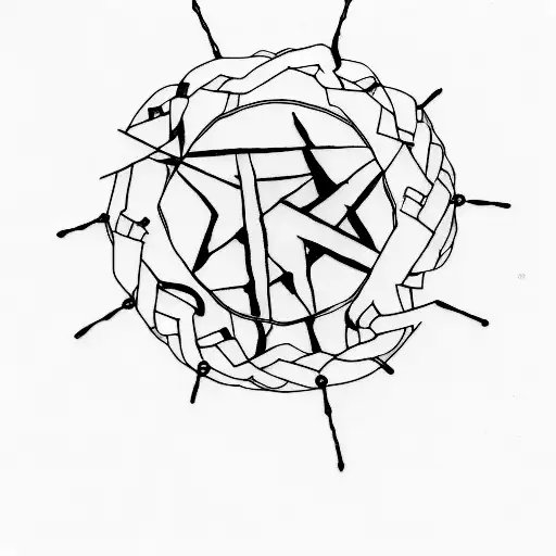 A minimalist tattoo of a broken chain, symbolizing the fight for liberation and independence in Palestine and Kashmir tattoo design idea