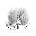 a minimalist tattoo with elements like apple orchards, kashida, a free Kashmir & olive trees, tatreez free palestine tattoo design idea