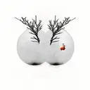 a minimalist tattoo with elements like apple orchards, kashida, a free Kashmir & olive trees, tatreez free palestine tattoo design idea