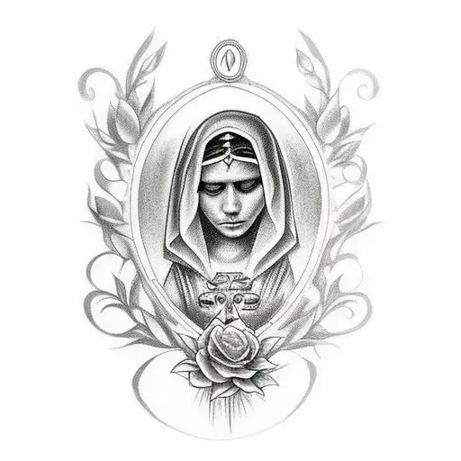 Alexa Demie as Our Lady of Sorrow tattoo design idea