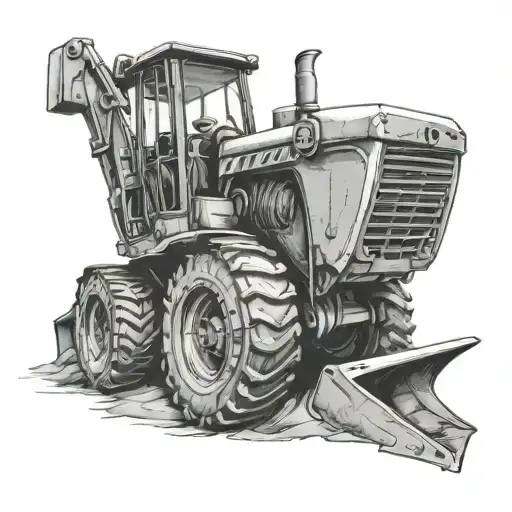 heavy equipment tattoo design idea