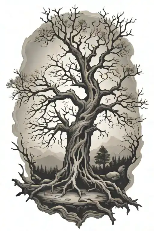 dead tree  tattoo design idea