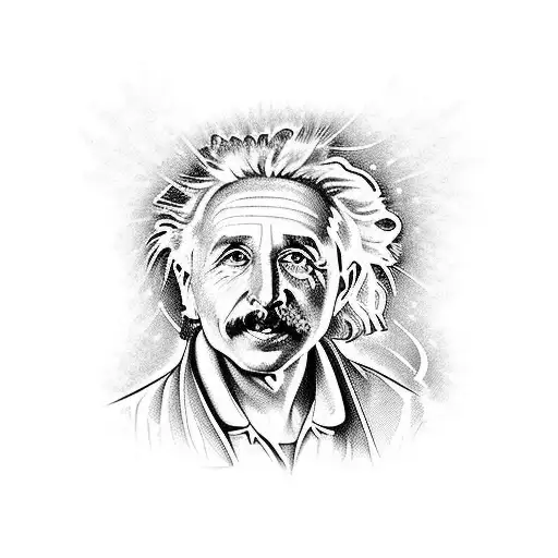 Discoveries from Einstein, Oppenheimer, Tesla. Astrophysics, Mythology tattoo design idea