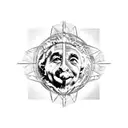 Discoveries from Einstein, Oppenheimer, Tesla. Astrophysics, Mythology tattoo design idea