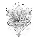 Lily with the text "The lily means "I dare you to love me"." on the side tattoo design idea