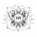 Lily with the text "The lily means "I dare you to love me"." on the side tattoo design idea