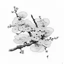 cherry blossom, 00:00 tattoo design idea