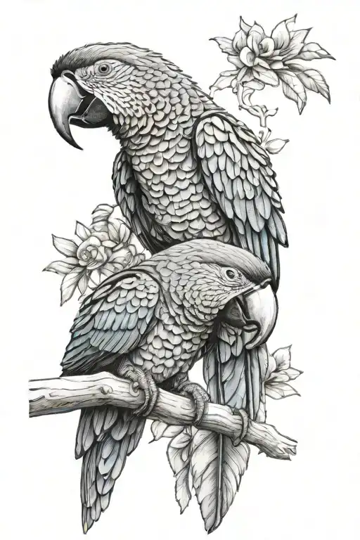 Macaw parrot with a lorikeet tattoo design idea