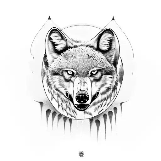 spotted eagle ray, wolf, bear and panther with flowers tattoo design idea