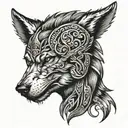wolf head on Roman gladiator tattoo design idea