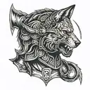 wolf head on Roman gladiator tattoo design idea