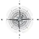 cracked compass tattoo design idea