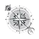 cracked compass tattoo design idea