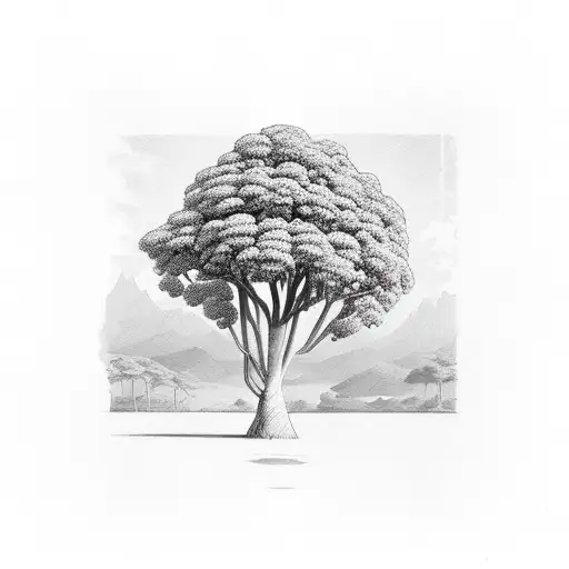 bannana tree without bananas tattoo design idea