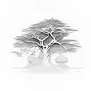 bannana tree without bananas tattoo design idea