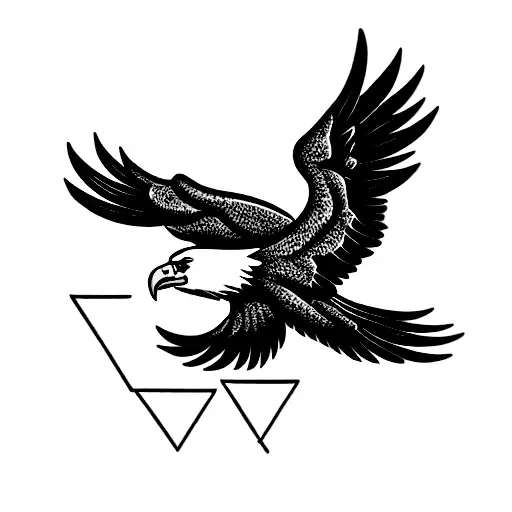 black eagle with the word "A.R.M.E.N.I.A" under the eagle tattoo design idea