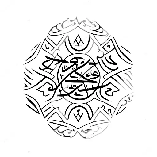 Arab or Asian geometric tattoo that advocates confidence in silk tattoo design idea