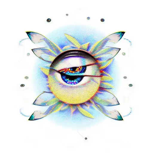 evil eye butterflies tattoo design idea