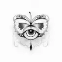 evil eye butterflies tattoo design idea