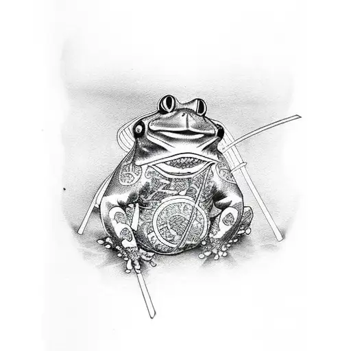 Samurai frog tattoo design idea
