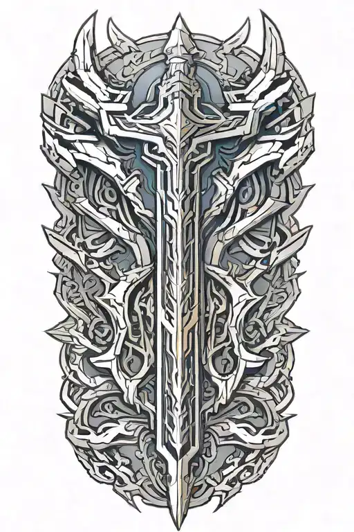 halo energy sword tattoo design idea