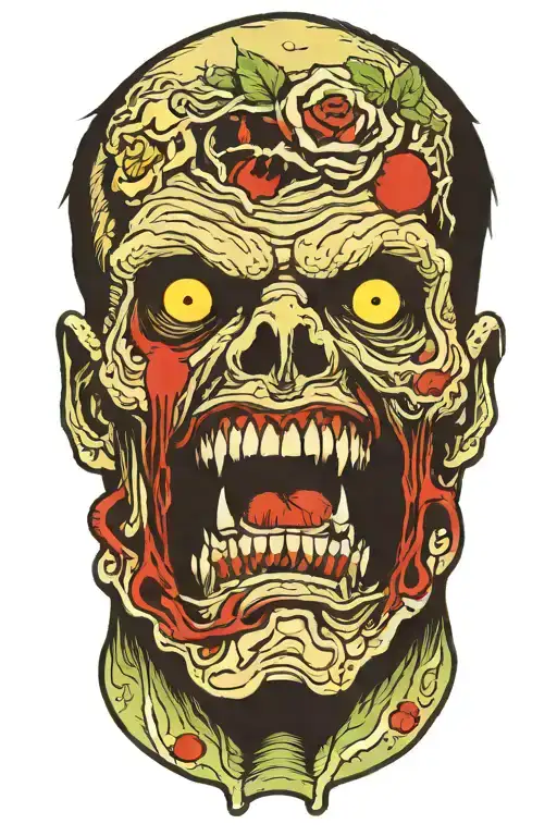 zombie head tattoo tattoo design idea