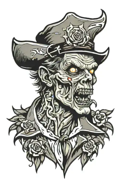 zombie head tattoo tattoo design idea