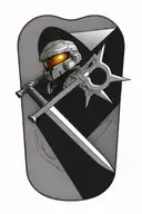 halo sword piercing tattoo design idea