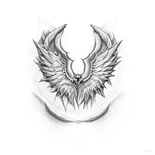 angel and devil wings  tattoo design idea