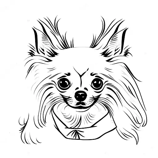long haired chihuahua tattoo design idea