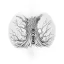 tree death life love Ems tattoo design idea