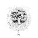 tree death life love Ems tattoo design idea