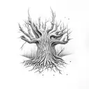 tree death life love Ems tattoo design idea