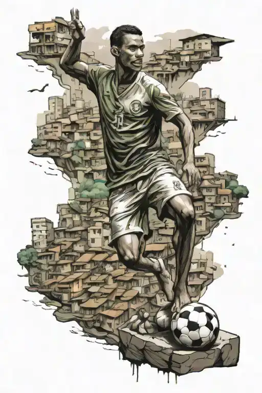 rio de janeiro statue city favela soccer tattoo design idea