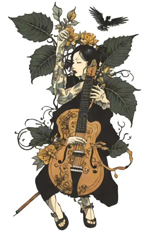 life growth music wanderer ting and yang tattoo design idea