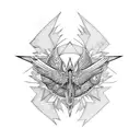 Arcangel con espada tattoo design idea