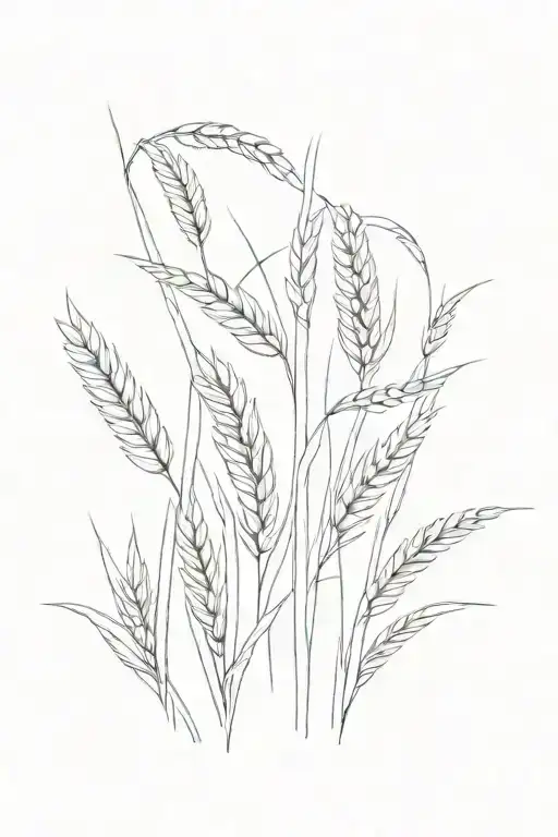 wheat field tattoo design idea