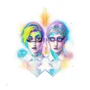 combined virgo gemini tattoo design idea