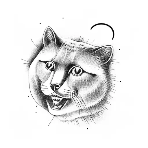 a cat a bear and a bug tattoo design idea