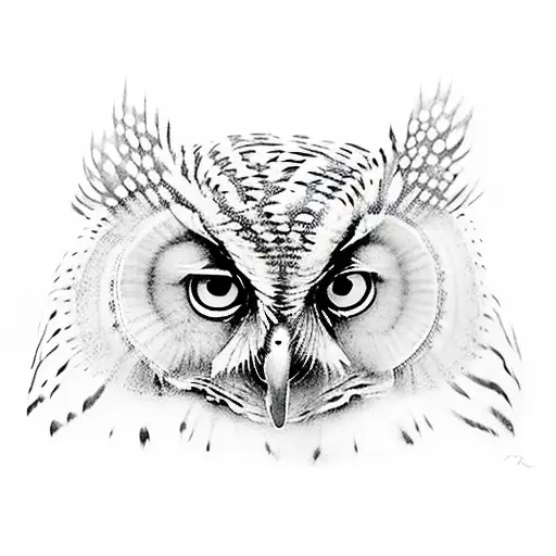 A realistic portrayal of a serene jungle scene with a hidden owl camouflaged among the flowers tattoo design idea