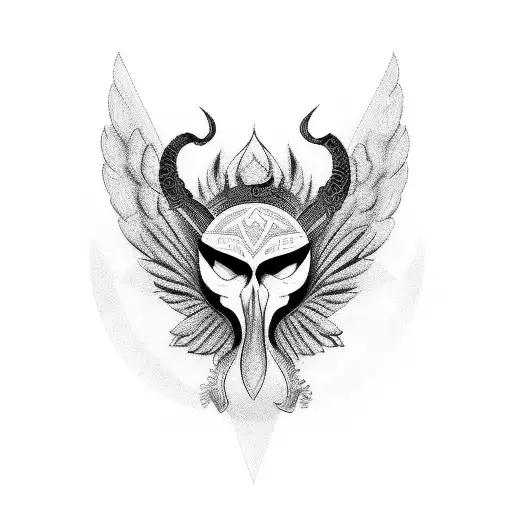 ave fenix mirando hacia arriba tattoo design idea