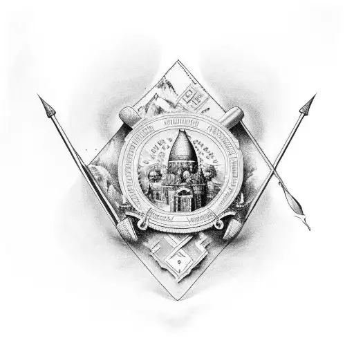 Berliner Stadtwappen im rosenkranz tattoo design idea