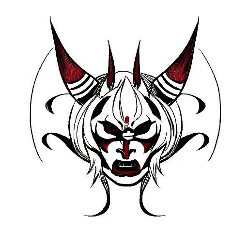 Hannya mask tattoo design idea