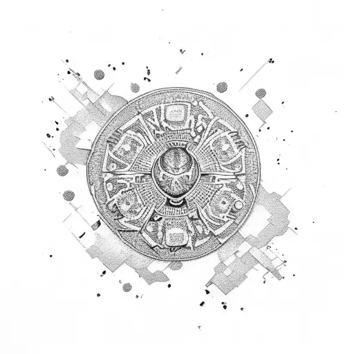 kintsugi delft blue with tulips tattoo design idea