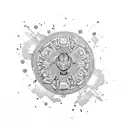 kintsugi delft blue with tulips tattoo design idea