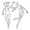 two stick figure dancing figures tattoo design idea