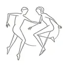 two stick figure dancing figures tattoo design idea