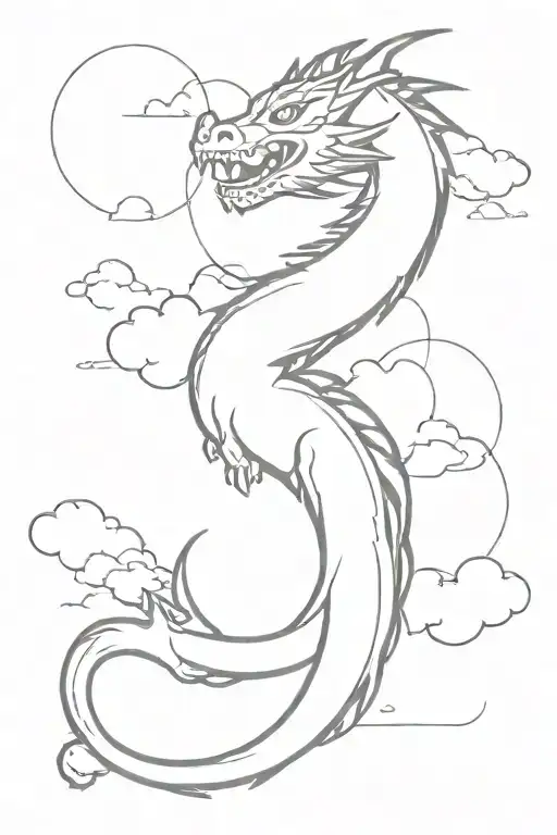 a dragon wrapping around my forearm with smoke or clouds in the background  tattoo design idea