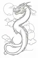 a dragon wrapping around my forearm with smoke or clouds in the background  tattoo design idea